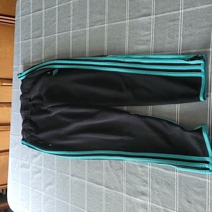 Adidas Womens trackpaints turquoise stripe size S